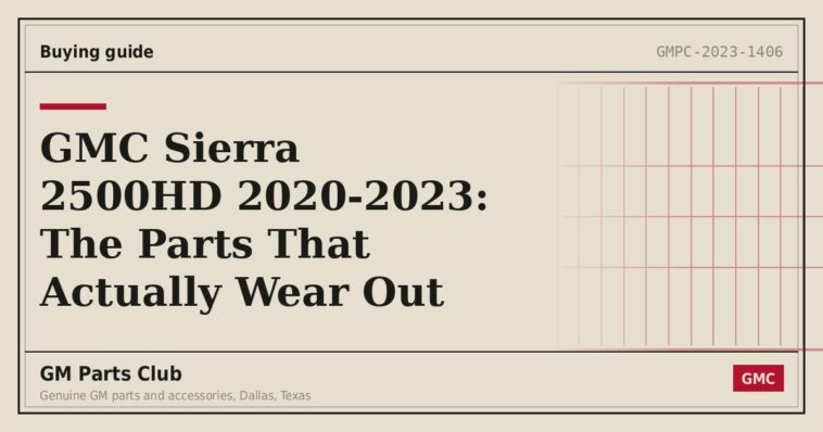 GMC Sierra 2500HD 2020-2023: The Parts That Actually Wear Out - GM Parts Club