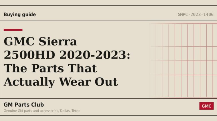 GMC Sierra 2500HD 2020-2023: The Parts That Actually Wear Out - GM Parts Club