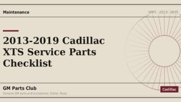 2013-2019 Cadillac XTS Service Parts Checklist - GM Parts Club