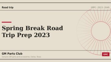 Spring Break Road Trip Prep 2023 - GM Parts Club