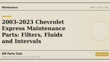 2003-2023 Chevrolet Express Maintenance Parts: Filters, Fluids and Intervals - GM Parts Club