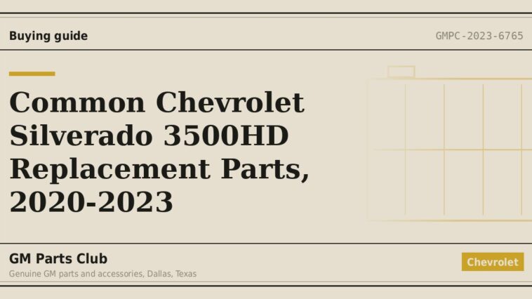 Common Chevrolet Silverado 3500HD Replacement Parts, 2020-2023 - GM Parts Club