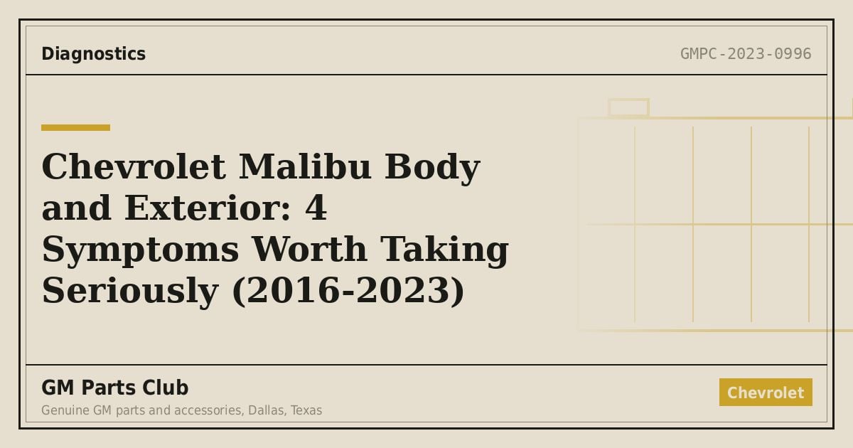 Chevrolet Malibu Body and Exterior: 4 Symptoms Worth Taking Seriously (2016-2023) - GM Parts Club