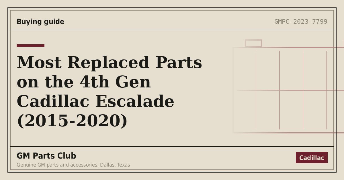 Most Replaced Parts on the 4th Gen Cadillac Escalade (2015-2020) - GM Parts Club
