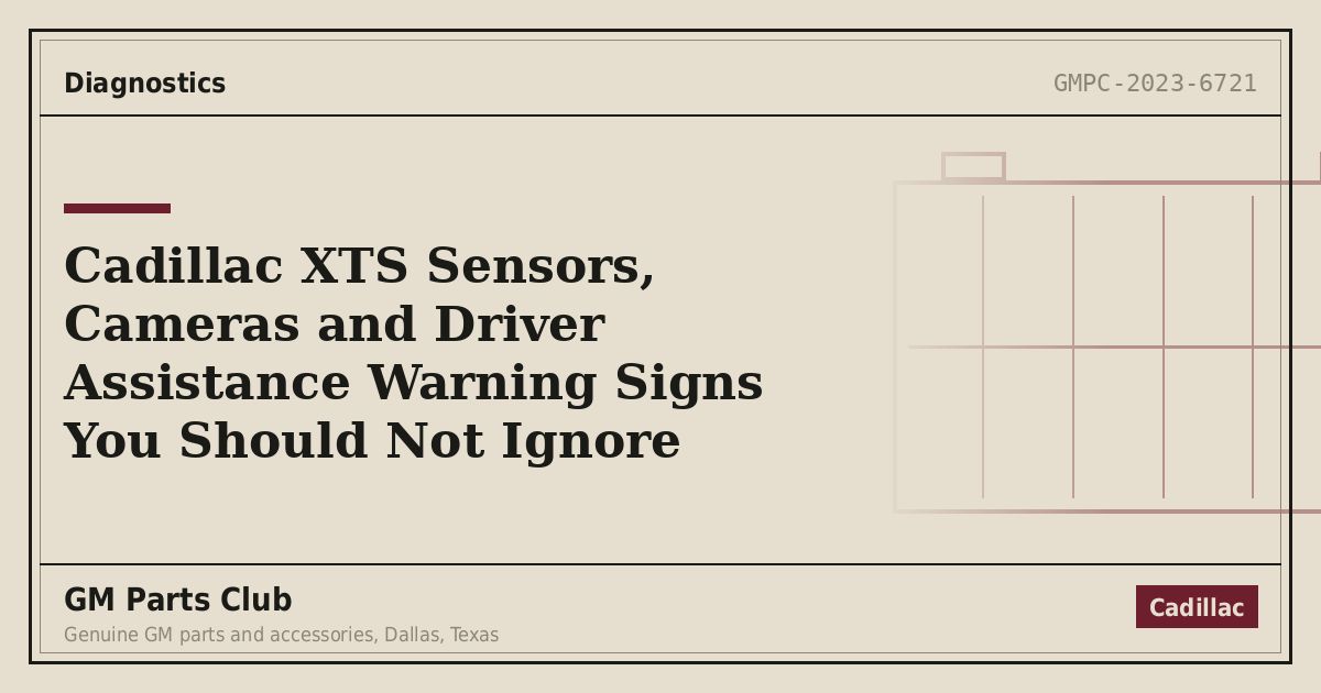 Cadillac XTS Sensors, Cameras and Driver Assistance Warning Signs You Should Not Ignore - GM Parts Club
