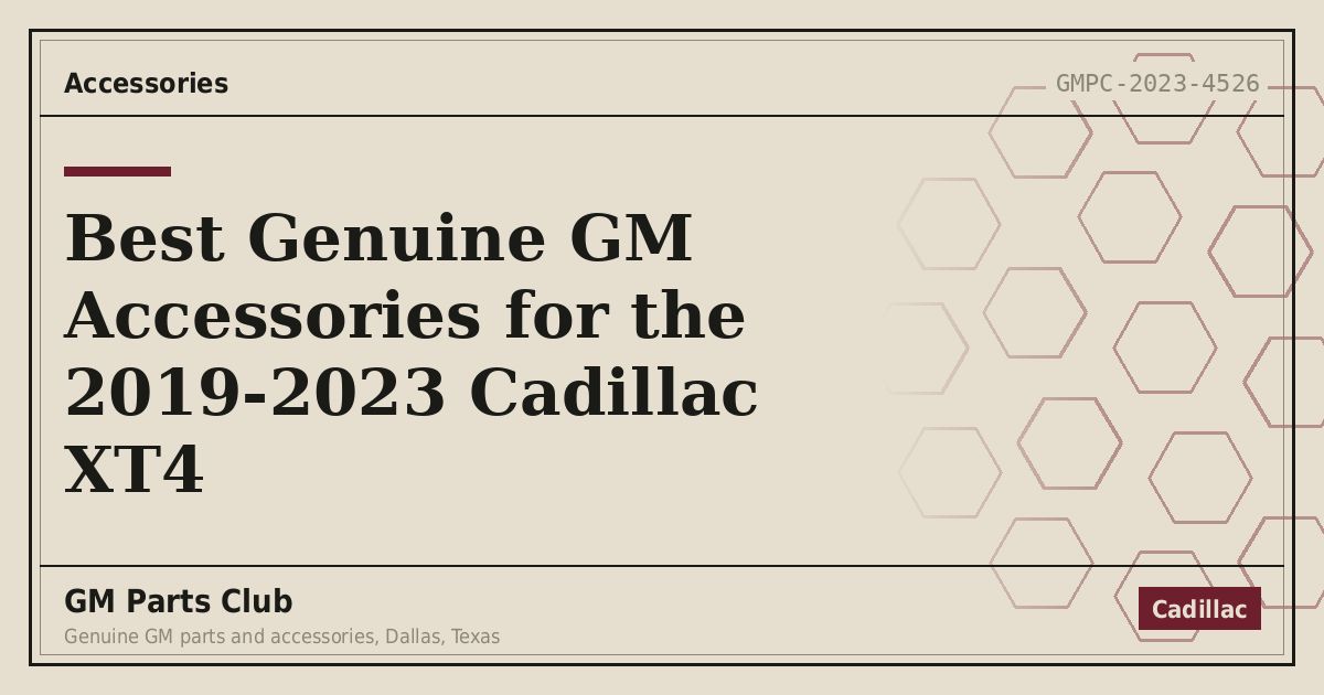 Best Genuine GM Accessories for the 2019-2023 Cadillac XT4 - GM Parts Club