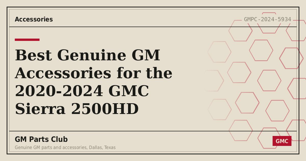 Best Genuine GM Accessories for the 2020-2024 GMC Sierra 2500HD - GM Parts Club