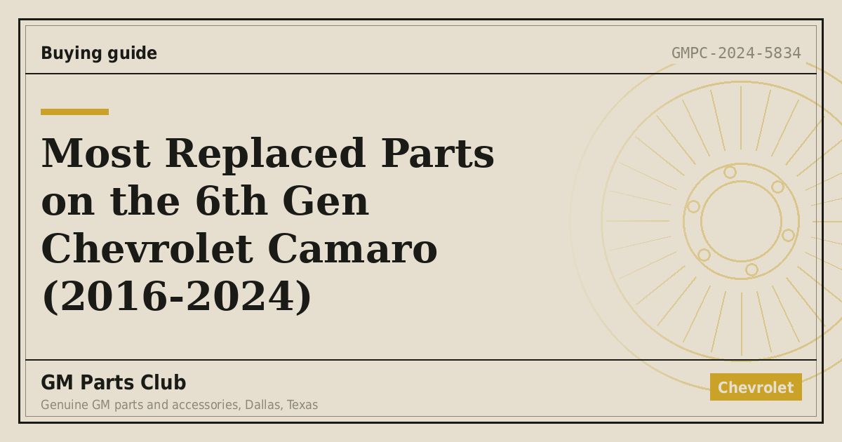 Most Replaced Parts on the 6th Gen Chevrolet Camaro (2016-2024) - GM Parts Club