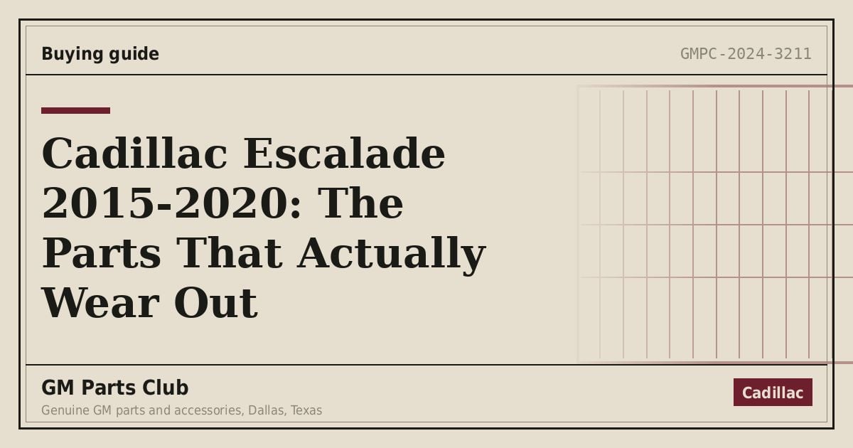 Cadillac Escalade 2015-2020: The Parts That Actually Wear Out - GM Parts Club