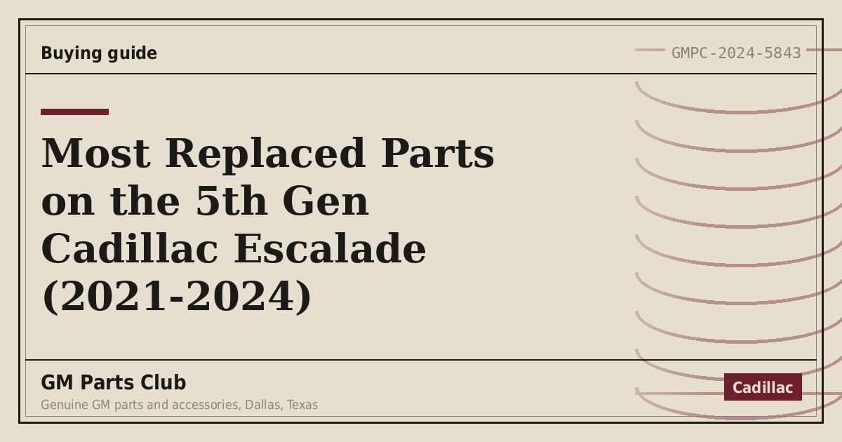 Most Replaced Parts on the 5th Gen Cadillac Escalade (2021-2024) - GM Parts Club