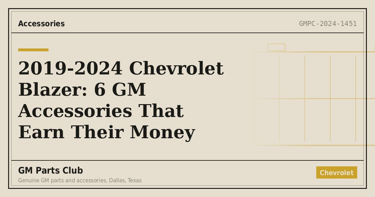 2019-2024 Chevrolet Blazer: 6 GM Accessories That Earn Their Money - GM Parts Club