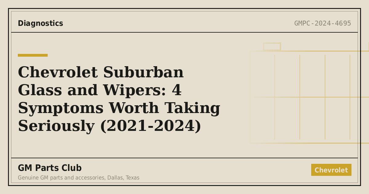 Chevrolet Suburban Glass and Wipers: 4 Symptoms Worth Taking Seriously (2021-2024) - GM Parts Club