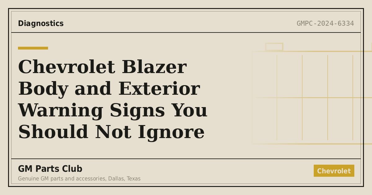 Chevrolet Blazer Body and Exterior Warning Signs You Should Not Ignore - GM Parts Club