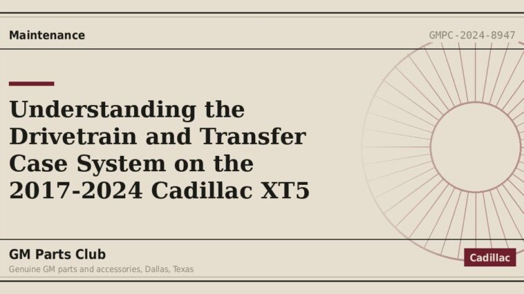 Understanding the Drivetrain and Transfer Case System on the 2017-2024 Cadillac XT5 - GM Parts Club