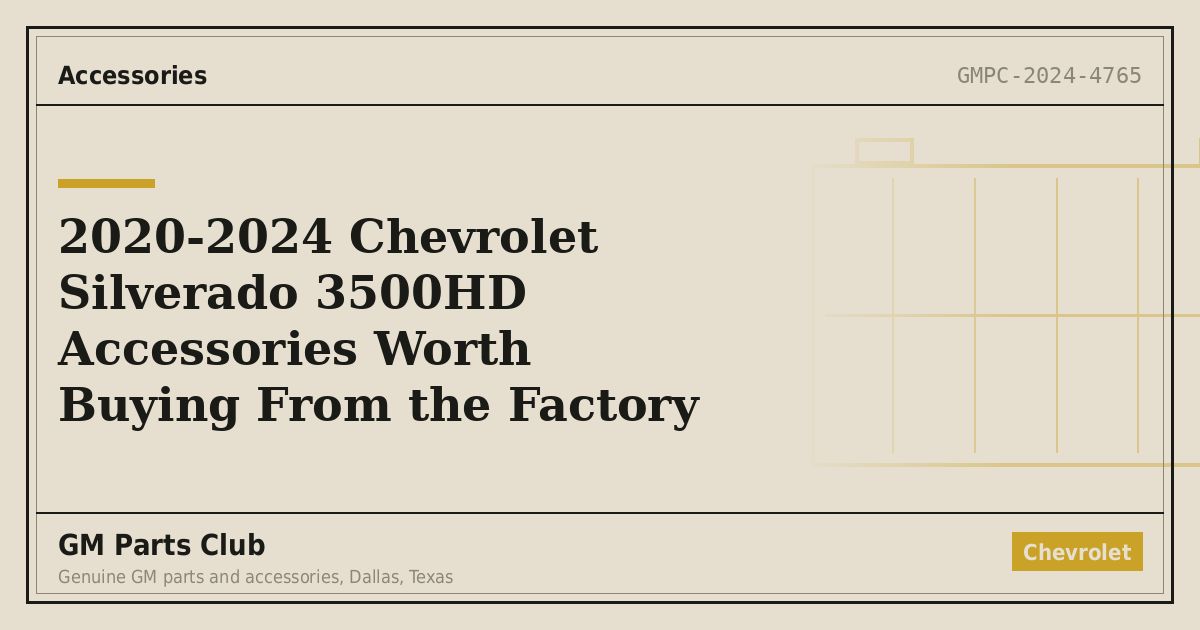 2020-2024 Chevrolet Silverado 3500HD Accessories Worth Buying From the Factory - GM Parts Club