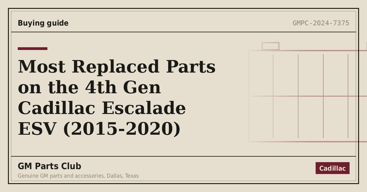 Most Replaced Parts on the 4th Gen Cadillac Escalade ESV (2015-2020) - GM Parts Club