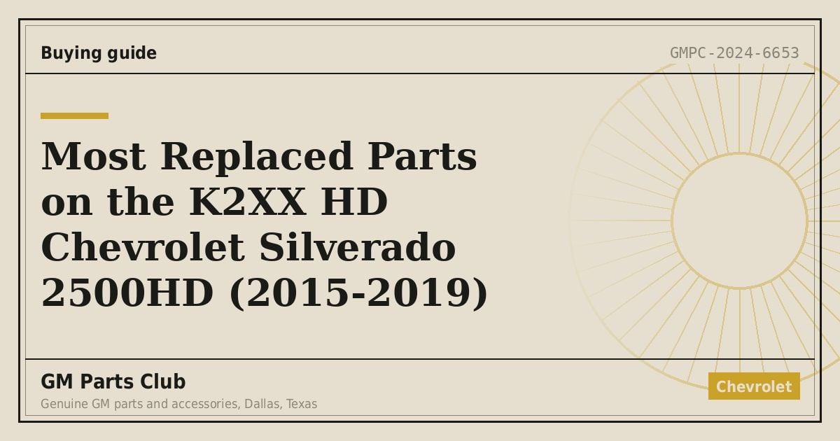 Most Replaced Parts on the K2XX HD Chevrolet Silverado 2500HD (2015-2019) - GM Parts Club
