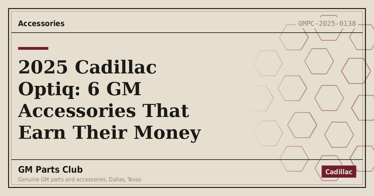 2025 Cadillac Optiq: 6 GM Accessories That Earn Their Money - GM Parts Club