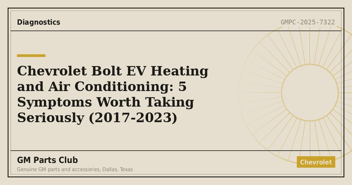 Chevrolet Bolt EV Heating and Air Conditioning: 5 Symptoms Worth Taking Seriously (2017-2023) - GM Parts Club