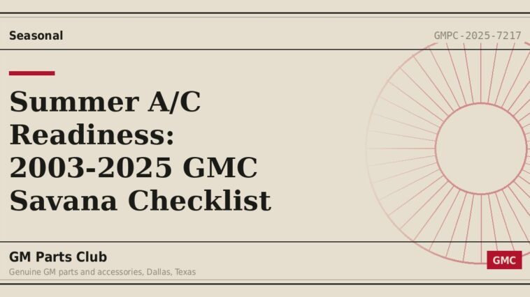 Summer A/C Readiness: 2003-2025 GMC Savana Checklist - GM Parts Club
