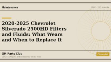2020-2025 Chevrolet Silverado 2500HD Filters and Fluids: What Wears and When to Replace It - GM Parts Club