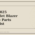 2019-2025 Chevrolet Blazer Service Parts Checklist - GM Parts Club