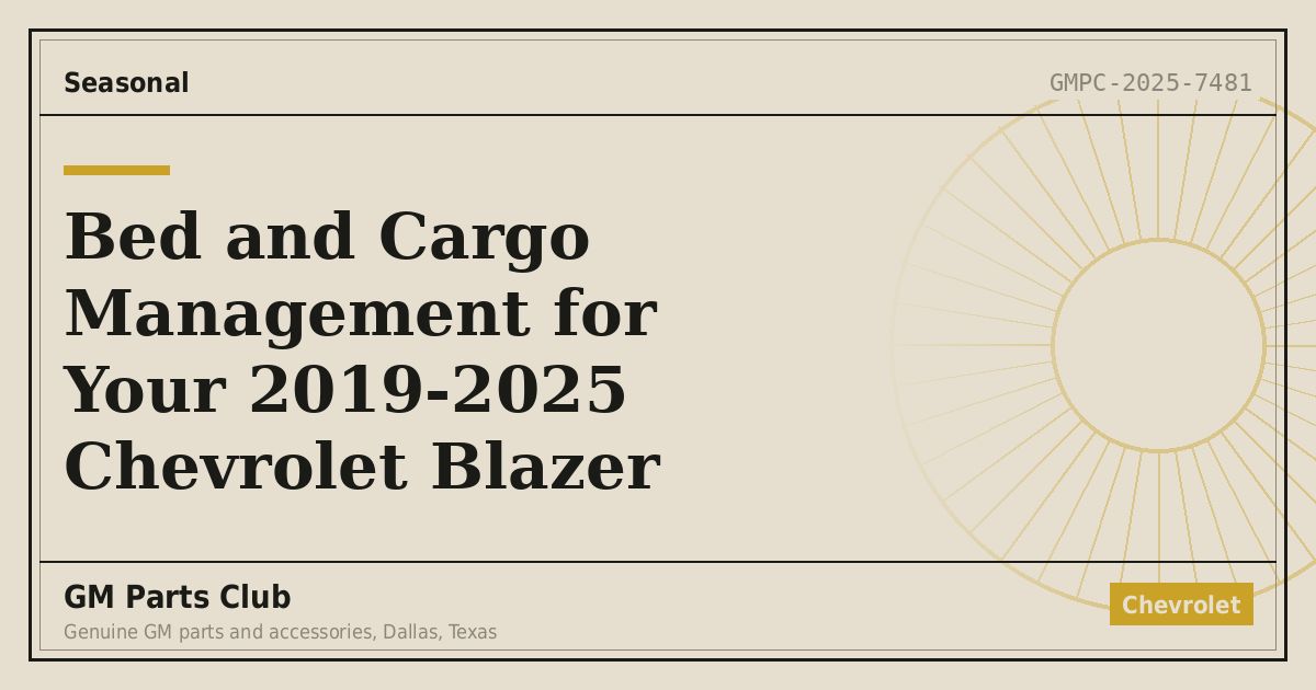 Bed and Cargo Management for Your 2019-2025 Chevrolet Blazer - GM Parts Club