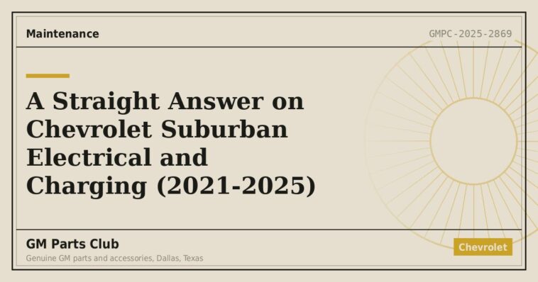 A Straight Answer on Chevrolet Suburban Electrical and Charging (2021-2025) - GM Parts Club