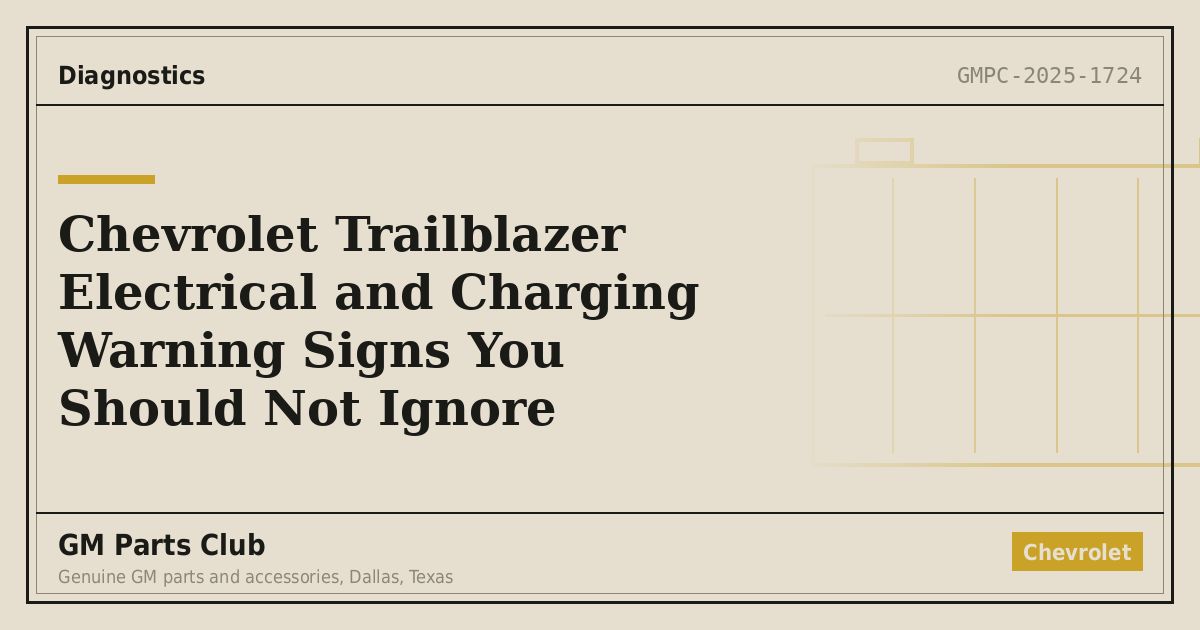 Chevrolet Trailblazer Electrical and Charging Warning Signs You Should Not Ignore - GM Parts Club