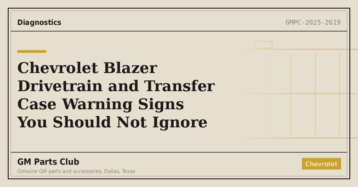 Chevrolet Blazer Drivetrain and Transfer Case Warning Signs You Should Not Ignore - GM Parts Club