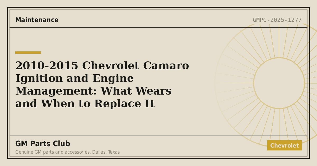 2010-2015 Chevrolet Camaro Ignition and Engine Management: What Wears and When to Replace It - GM Parts Club