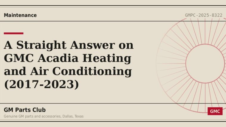 A Straight Answer on GMC Acadia Heating and Air Conditioning (2017-2023) - GM Parts Club