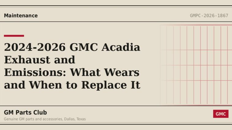 2024-2026 GMC Acadia Exhaust and Emissions: What Wears and When to Replace It - GM Parts Club