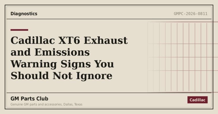 Cadillac XT6 Exhaust and Emissions Warning Signs You Should Not Ignore - GM Parts Club