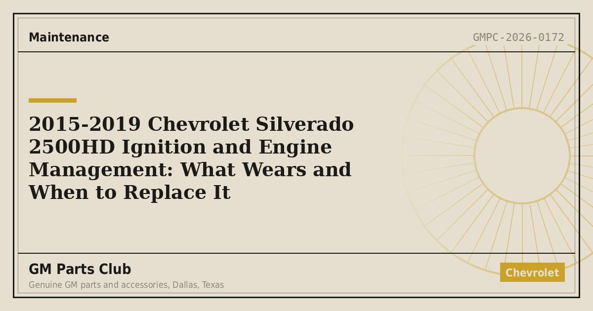 2015-2019 Chevrolet Silverado 2500HD Ignition and Engine Management: What Wears and When to Replace It - GM Parts Club