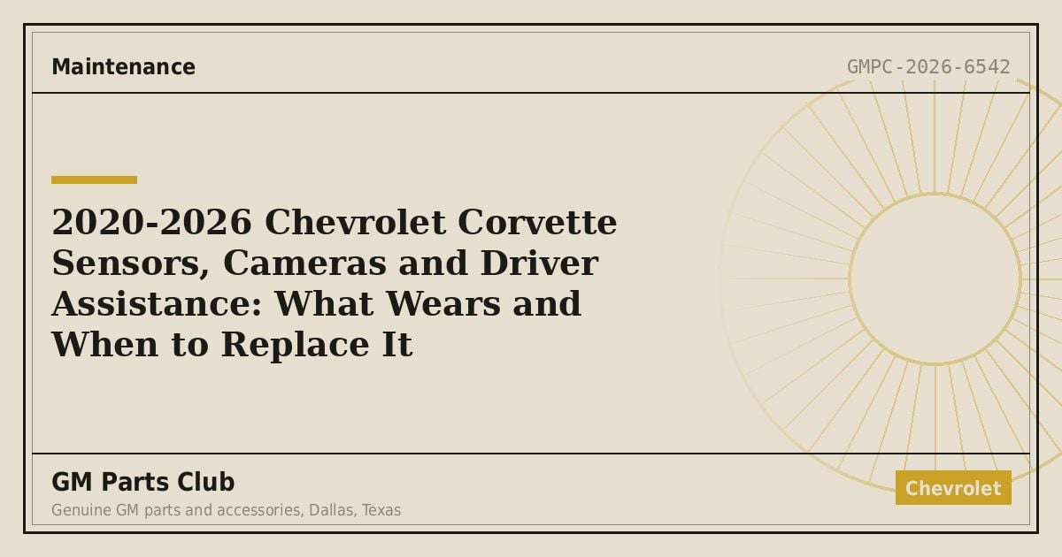 2020-2026 Chevrolet Corvette Sensors, Cameras and Driver Assistance: What Wears and When to Replace It - GM Parts Club