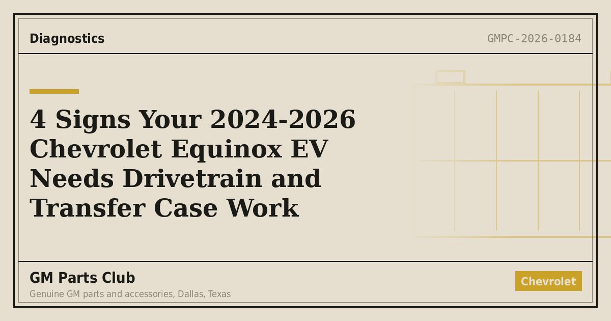 4 Signs Your 2024-2026 Chevrolet Equinox EV Needs Drivetrain and Transfer Case Work - GM Parts Club