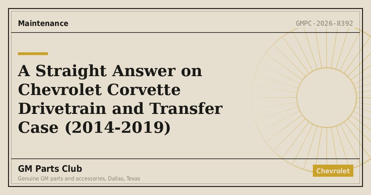 A Straight Answer on Chevrolet Corvette Drivetrain and Transfer Case (2014-2019) - GM Parts Club