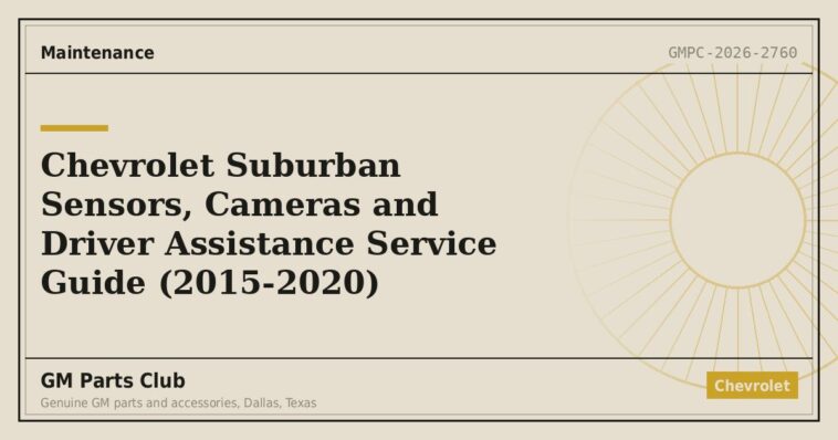 Chevrolet Suburban Sensors, Cameras and Driver Assistance Service Guide (2015-2020) - GM Parts Club