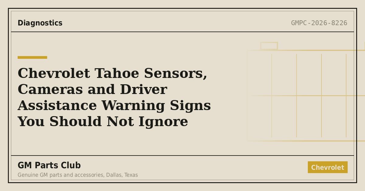 Chevrolet Tahoe Sensors, Cameras and Driver Assistance Warning Signs You Should Not Ignore - GM Parts Club