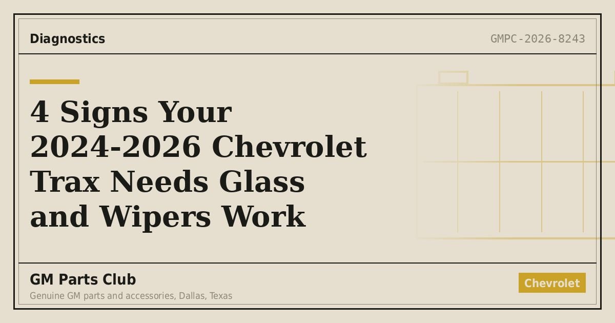 4 Signs Your 2024-2026 Chevrolet Trax Needs Glass and Wipers Work - GM Parts Club