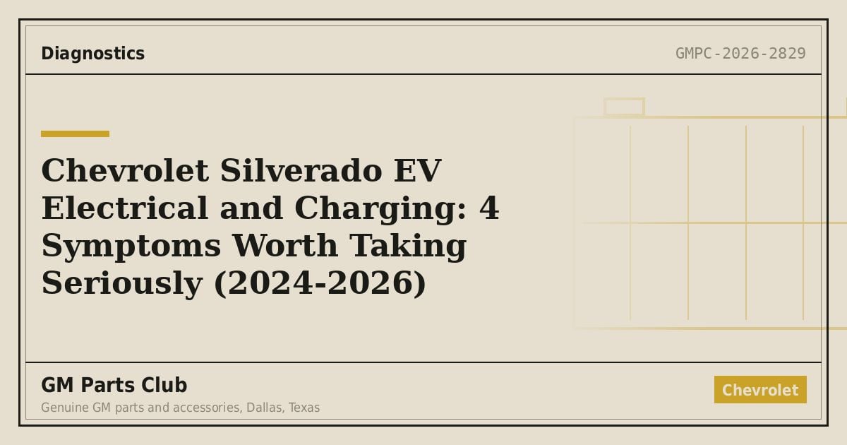 Chevrolet Silverado EV Electrical and Charging: 4 Symptoms Worth Taking Seriously (2024-2026) - GM Parts Club