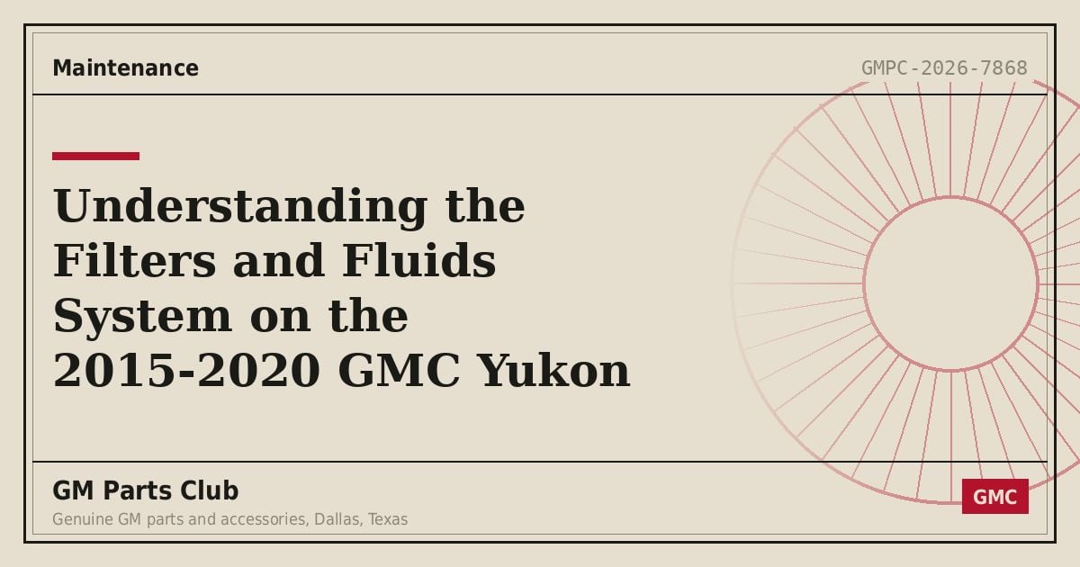 Understanding the Filters and Fluids System on the 2015-2020 GMC Yukon - GM Parts Club